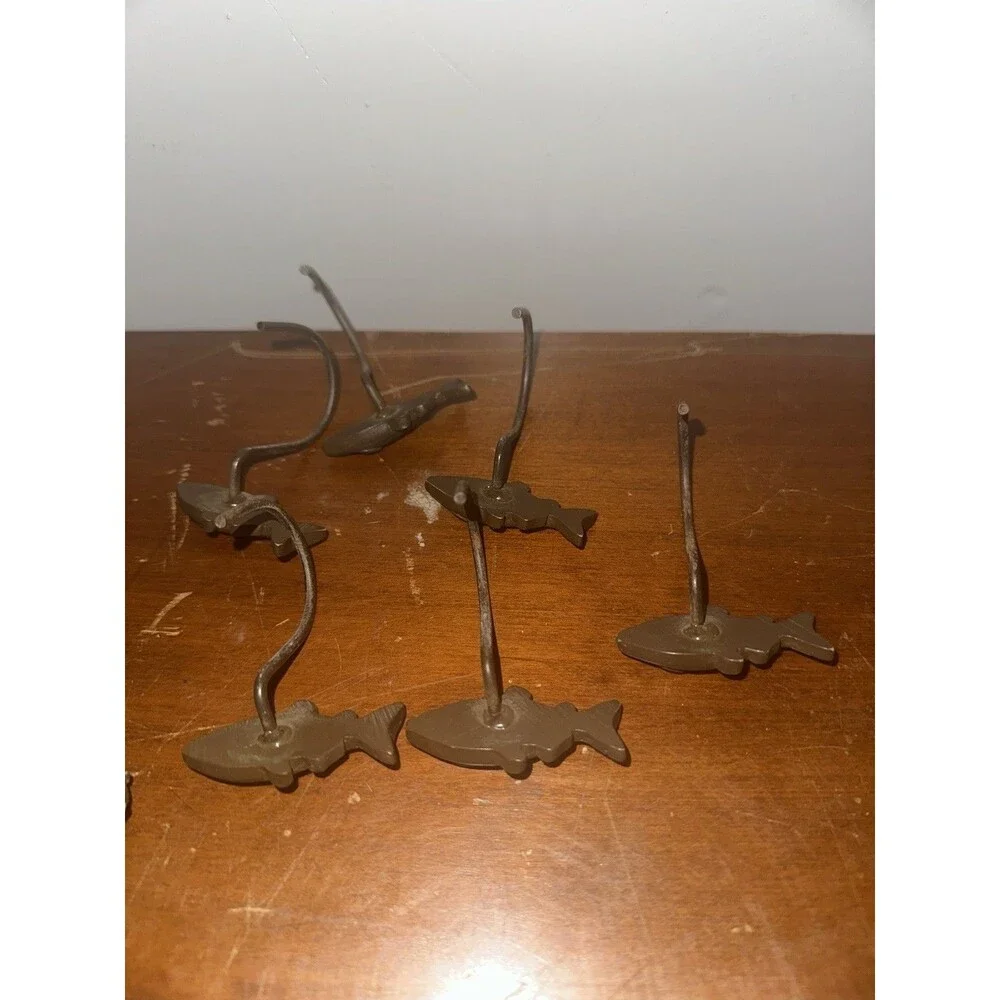 Shower Curtain Hooks 12pc Rustic Wildlife Lodge Brown Bear and Fish
